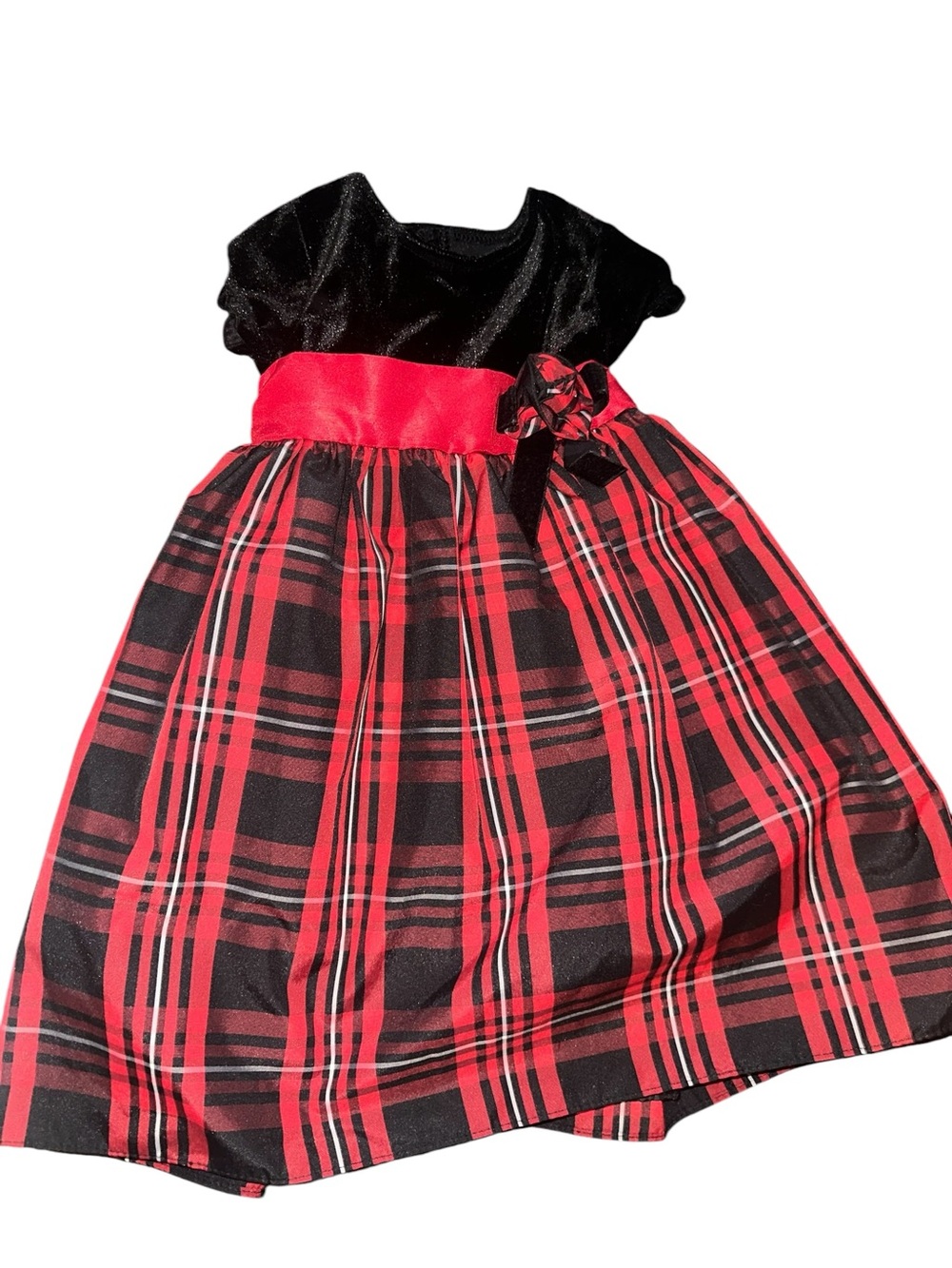 Classic Red & Black Plaid Sophie Rose 4T Holiday Dress for Kids